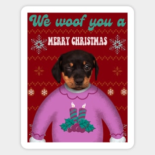 We woof you a merry christmas Sticker